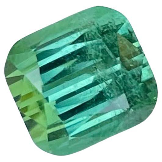 3.80 Carats Greenish Blue Loose Tourmaline Stone Cushion Cut Afghan Gemstone
