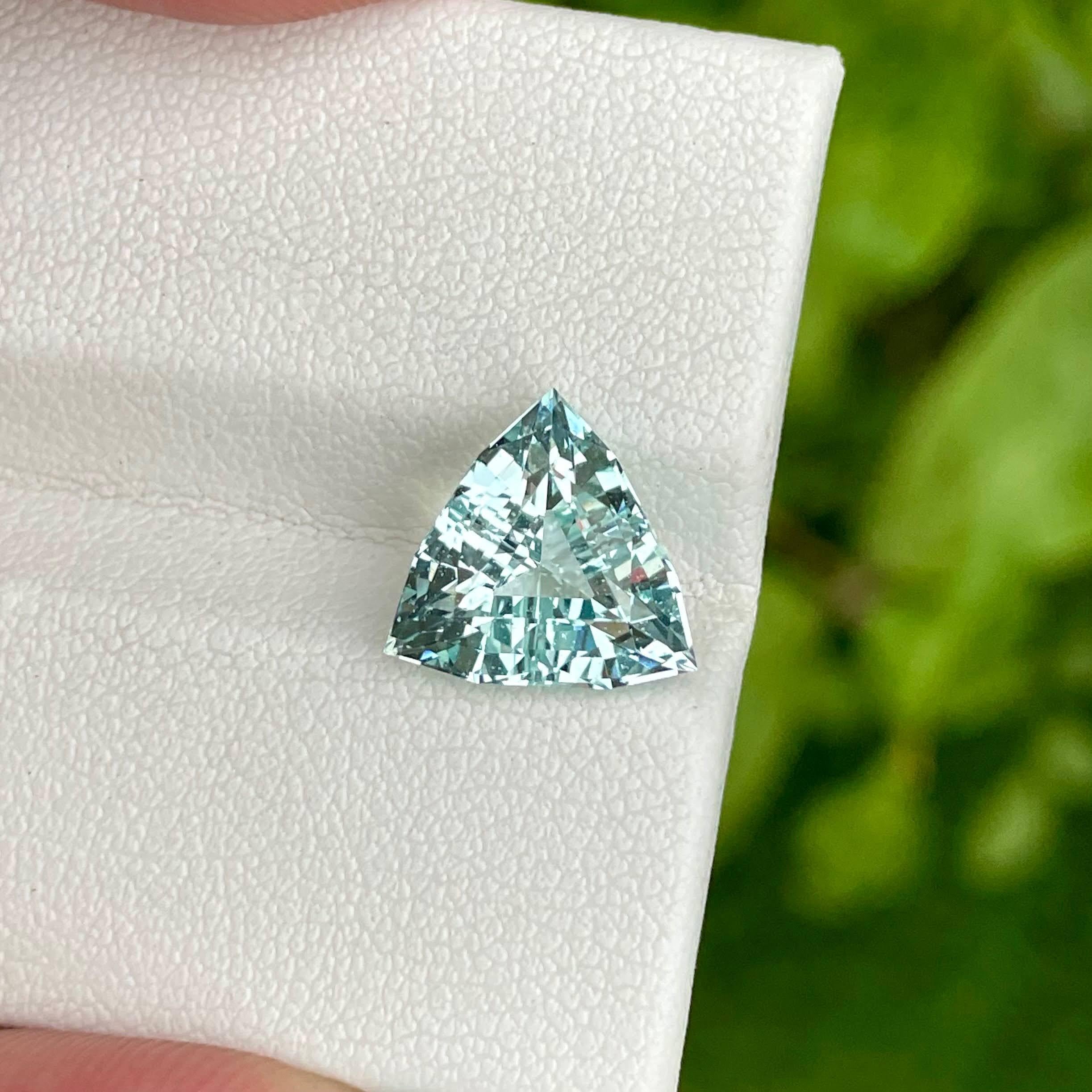 3,80 Karat Hellblauer Aquamarin Stein Trilliant-Schliff Pakistanischer Edelstein (Trillionschliff)