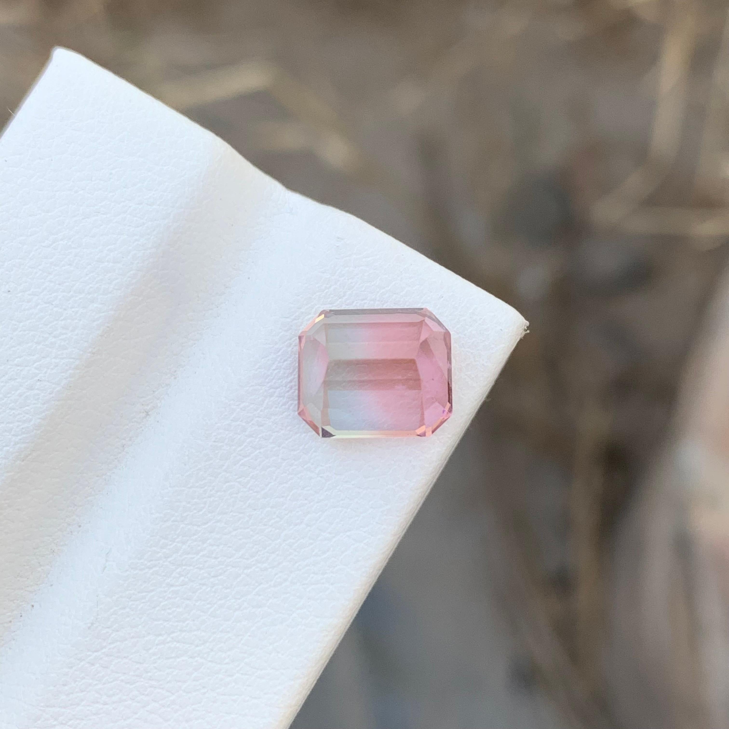 Artist 3.80 Carats Natural Baby Pink Bicolour Loose Tourmaline For Jewelry Making For Sale