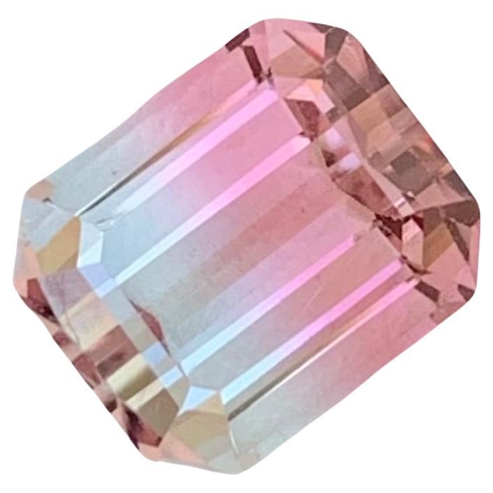 Tourmaline rose pâle bicolore naturelle de 3,80 carats pour la fabrication de bijoux