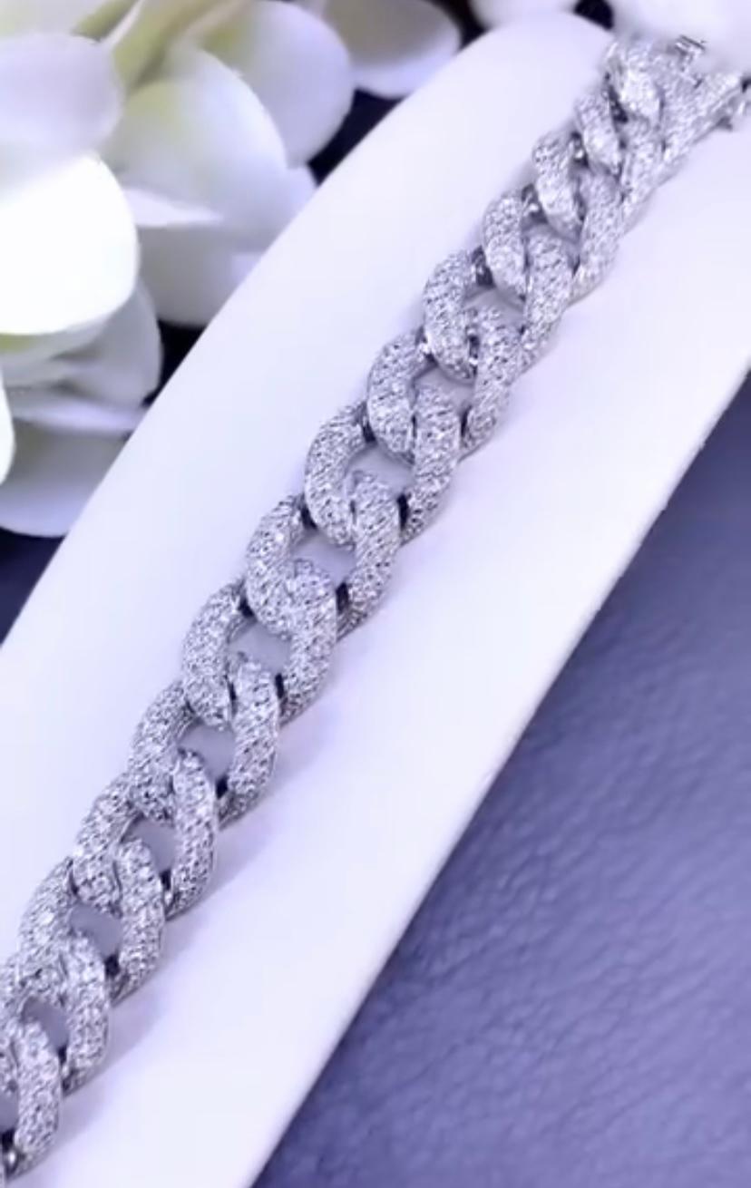 Taille ronde Groumette de 3,80 carats diamants naturels  Bracelet en vente