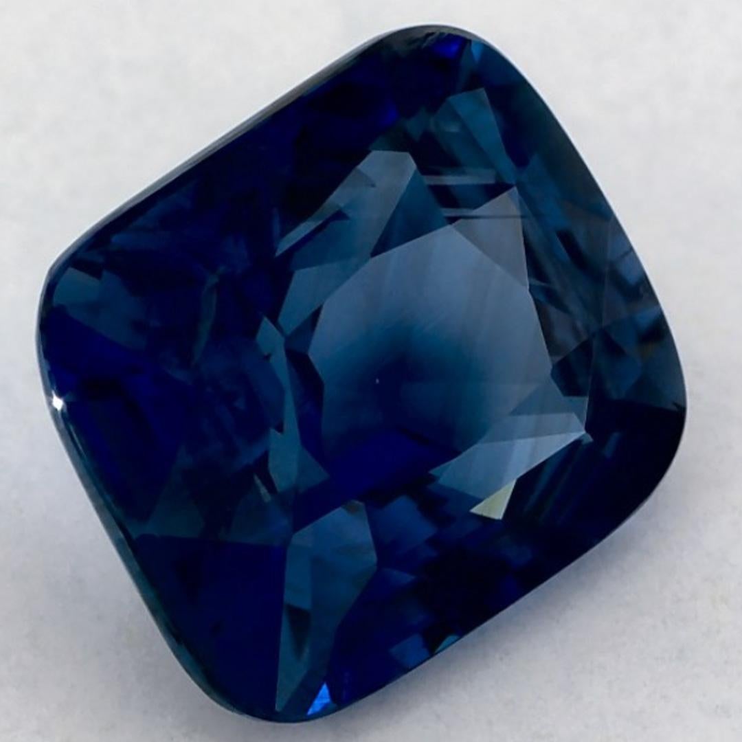 3.80 Karat Blauer Saphir Cushion Loser Edelstein (Kissenschliff) im Angebot
