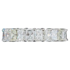 3.80 ct Platinum Radiant Eternity Band with Gap For Sizing