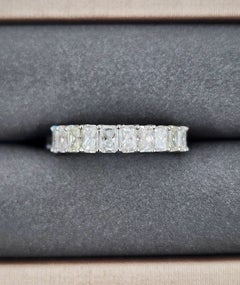 3.80 ct Platinum Radiant Eternity Band with Gap For Sizing