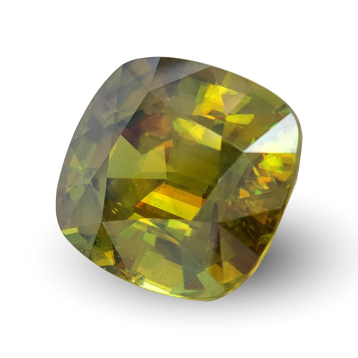 Please inquire for more videos/photos.

Details

Identification: Natural Sphene
• Carat: 38.08 carats
• Shape: Cushion
• Measurements: 20.34 x 19.15 x 12.70 mm
• Color: Yellowish Green
• Clarity: eye clean
• Origin: Madagascar