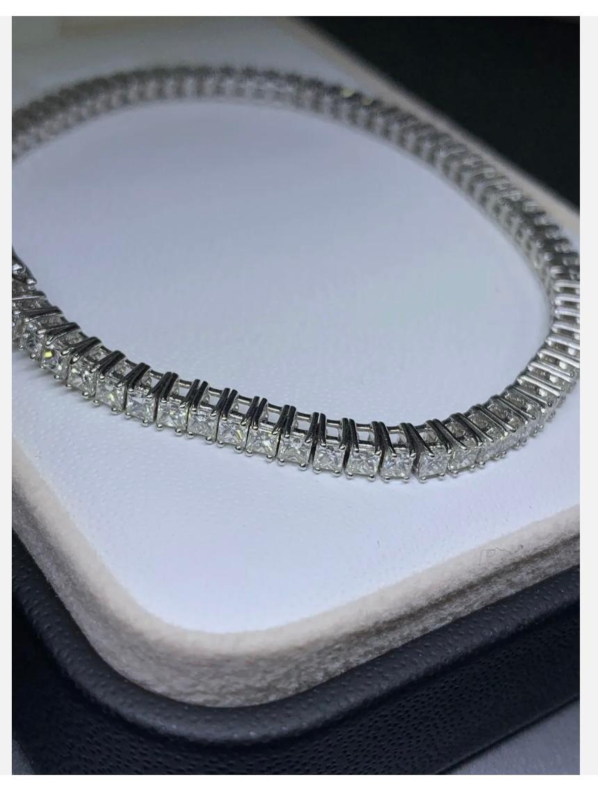 3,80 Karat Diamant-Tennisarmband Eternity 18 Karat Weißgold 10,2g 6,5 Zoll im Zustand „Neu“ im Angebot in London, GB
