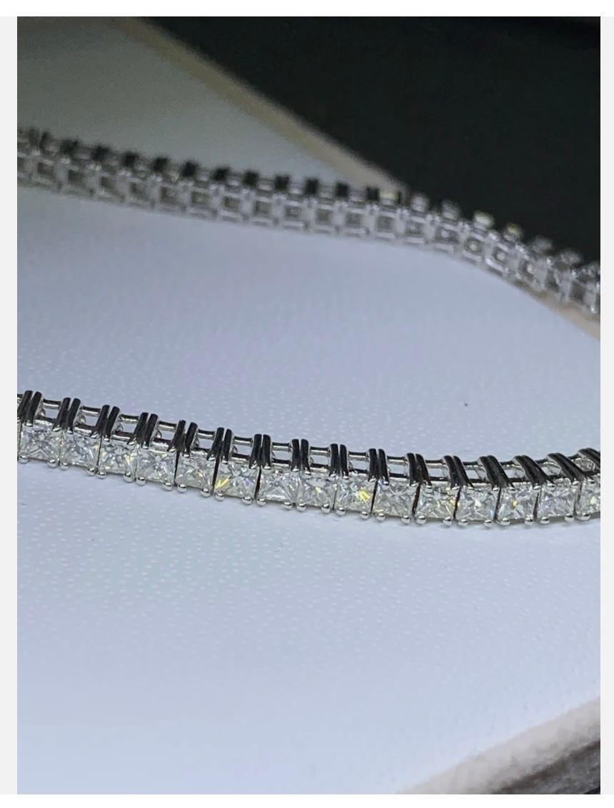 3,80 Karat Diamant-Tennisarmband Eternity 18 Karat Weißgold 10,2g 6,5 Zoll im Angebot 1