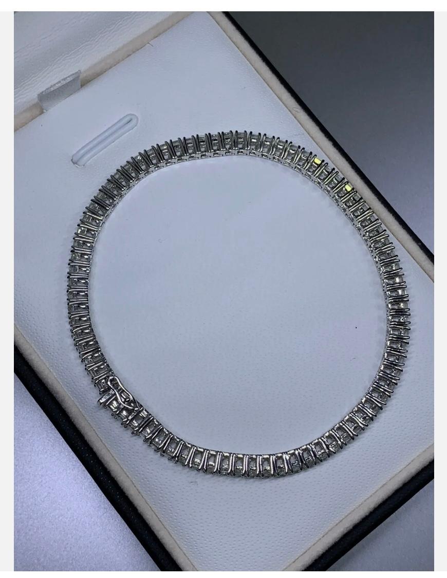 3,80 Karat Diamant-Tennisarmband Eternity 18 Karat Weißgold 10,2g 6,5 Zoll im Angebot 2