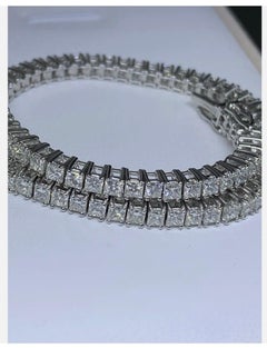 3.80ct Diamond Tennis Bracelet Eternity 18ct White Gold 10.2g 6.5 Inches