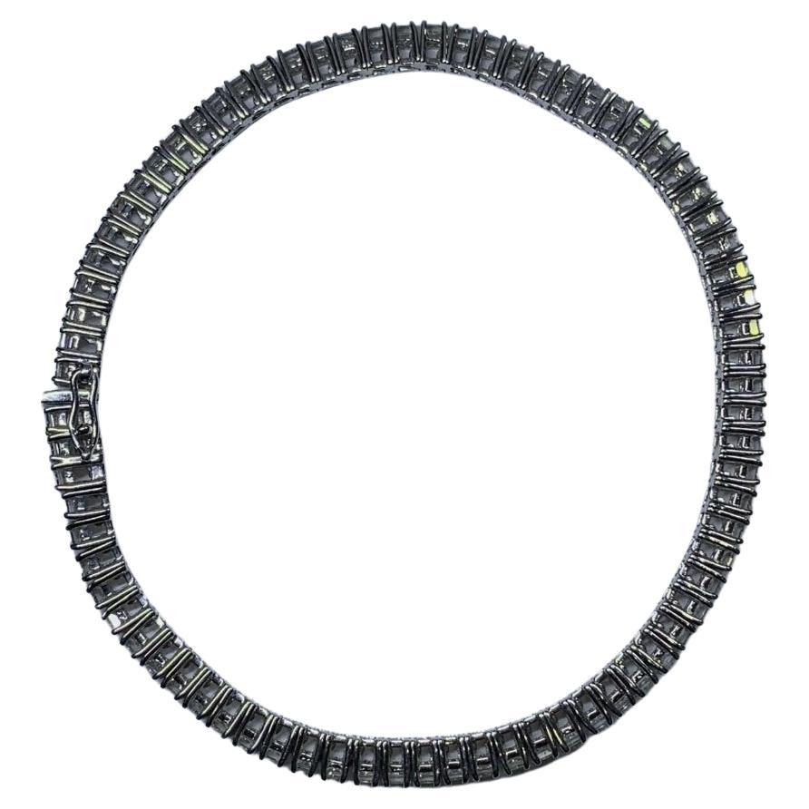 3,80 Karat Diamant-Tennisarmband Eternity 18 Karat Weißgold 10,2g 6,5 Zoll im Angebot