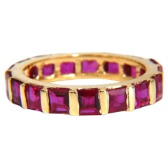 3.80ct Natural Burma Ruby Eternity Band 14 Karat