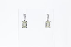 3.80CTW Emerald Cut Diamond Earrings in 14k White Gold
