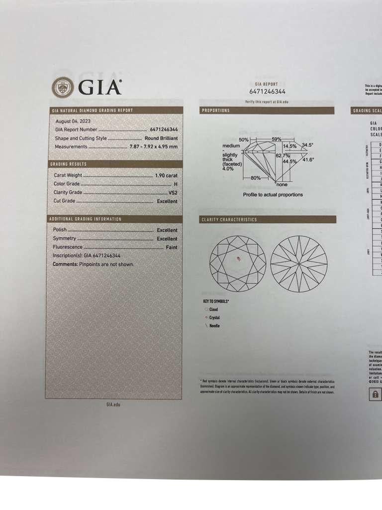 Boucles d'oreilles 3.80ctw GIA Natural Round Brilliant Diamond 4 Prong Martini Setting Neuf - En vente à Aventura, FL