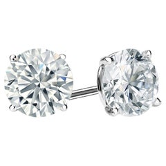3,80ctw GIA Natürliche Runde Brillant Diamant 4 Prong Martini Einstellung Ohrringe
