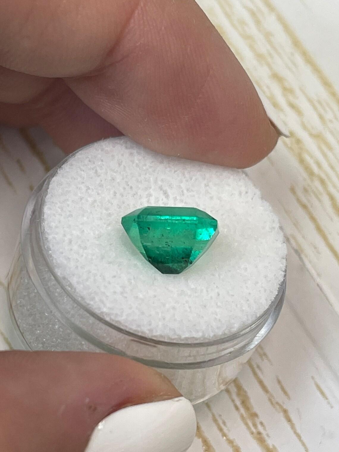 3,81 Karat 10x8,5 Muzo Grüner kolumbianischer Smaragd im echten Smaragdschliff im Angebot 1