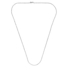 3.81 Carat CVD Diamond Tennis Necklace 10 Karat White Gold Handmade Fine Jewelry
