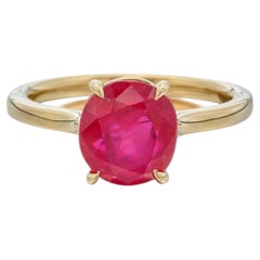 3,81 Carati Ovale Statement Ruby Red 14K White Gold Everyday Royalty Signature