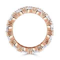 3.81 Carat Round Brilliant Band Brilliant White  18K Gold A Classic Statement