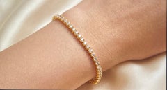 Pulsera de tenis con diamantes de 3,81 quilates de peso total en oro amarillo de 18 quilates y 7 pulgadas