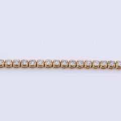 Bracciale tennis con diamanti da 3,81 carati di peso totale in oro giallo 18 carati, 7 pollici