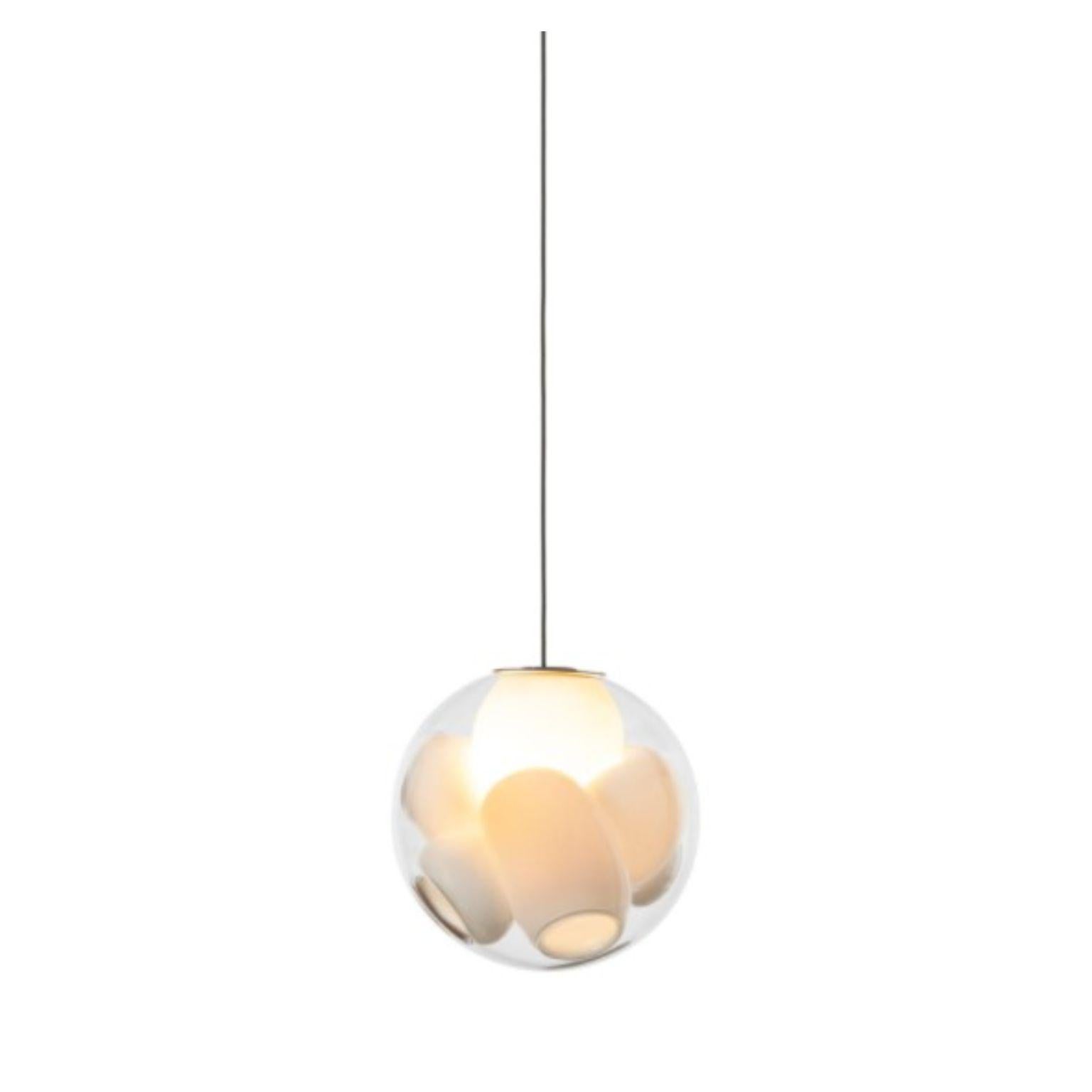 38.1 pendant by Bocci
Dimensions: D 11.6 x H 300 cm
Materials: brushed nickel round canopy
Weight: 2.7 kg
Also available in different dimensions and models.
All our lamps can be wired according to each country. If sold to the USA it will be