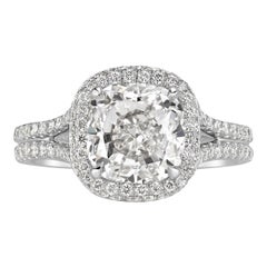 3.81ct Cushion Cut Diamond Engagement Ring