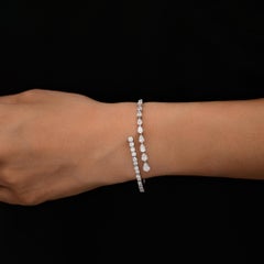 3.81Ct SI/HI Naturdiamant Manschette Armreif Armband 14k Weißgold Feiner Schmuck