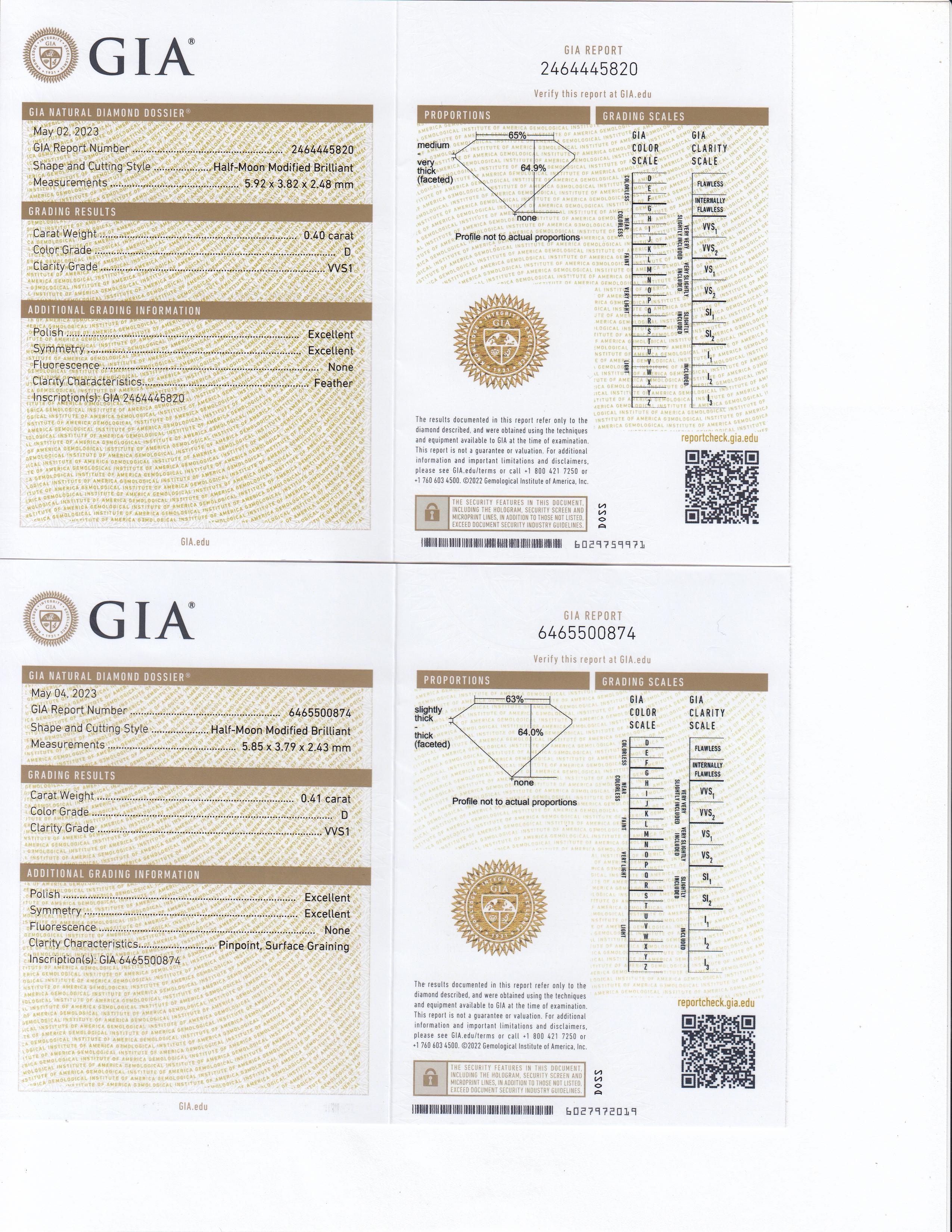 3.81ct. Fancy Yellow Oval-Cut Diamond & Half Moon Diamond Ring in 18KY Gold & PT For Sale 6