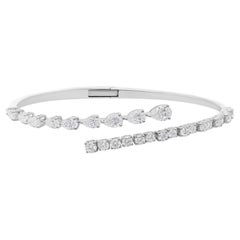 Bracciale con diamanti naturali da 3,81 carati con tagli misti in oro bianco 18 carati