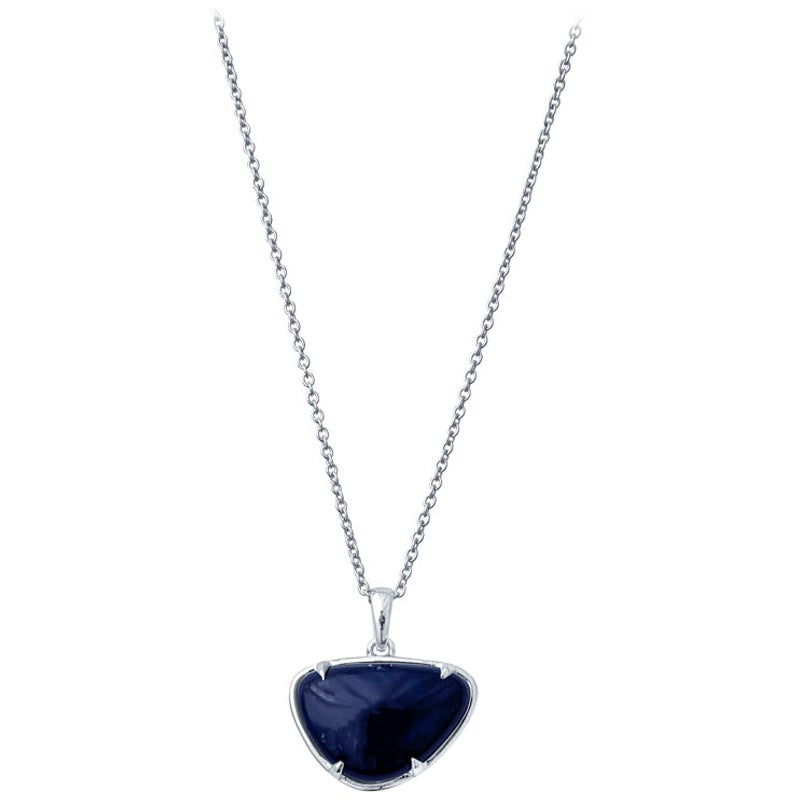 3.81ctw Australian Opal Pendant Set in 14k White Gold