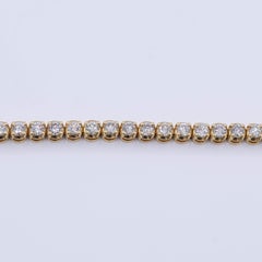 Bracciale tennis con diamanti da 3,82 carati di peso totale in oro giallo 14K, 7 pollici