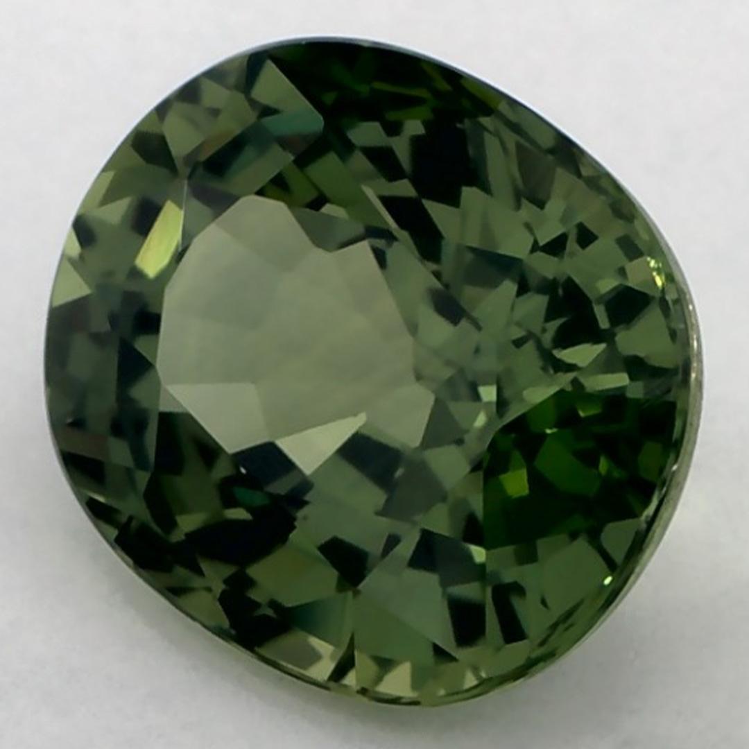 Oval Cut 3.82 Ct Green Sapphire Oval Loose Gemstone For Sale