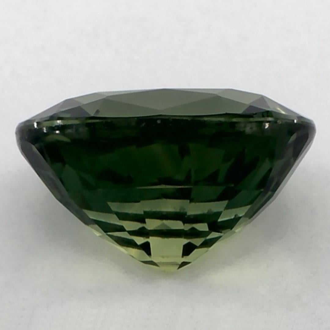 3.82 Ct Green Sapphire Oval Loose Gemstone In New Condition For Sale In Fort Lee, NJ