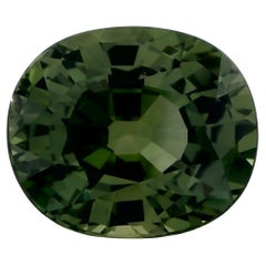 3.82 Ct Green Sapphire Oval Loose Gemstone (Saphir vert ovale en vrac)