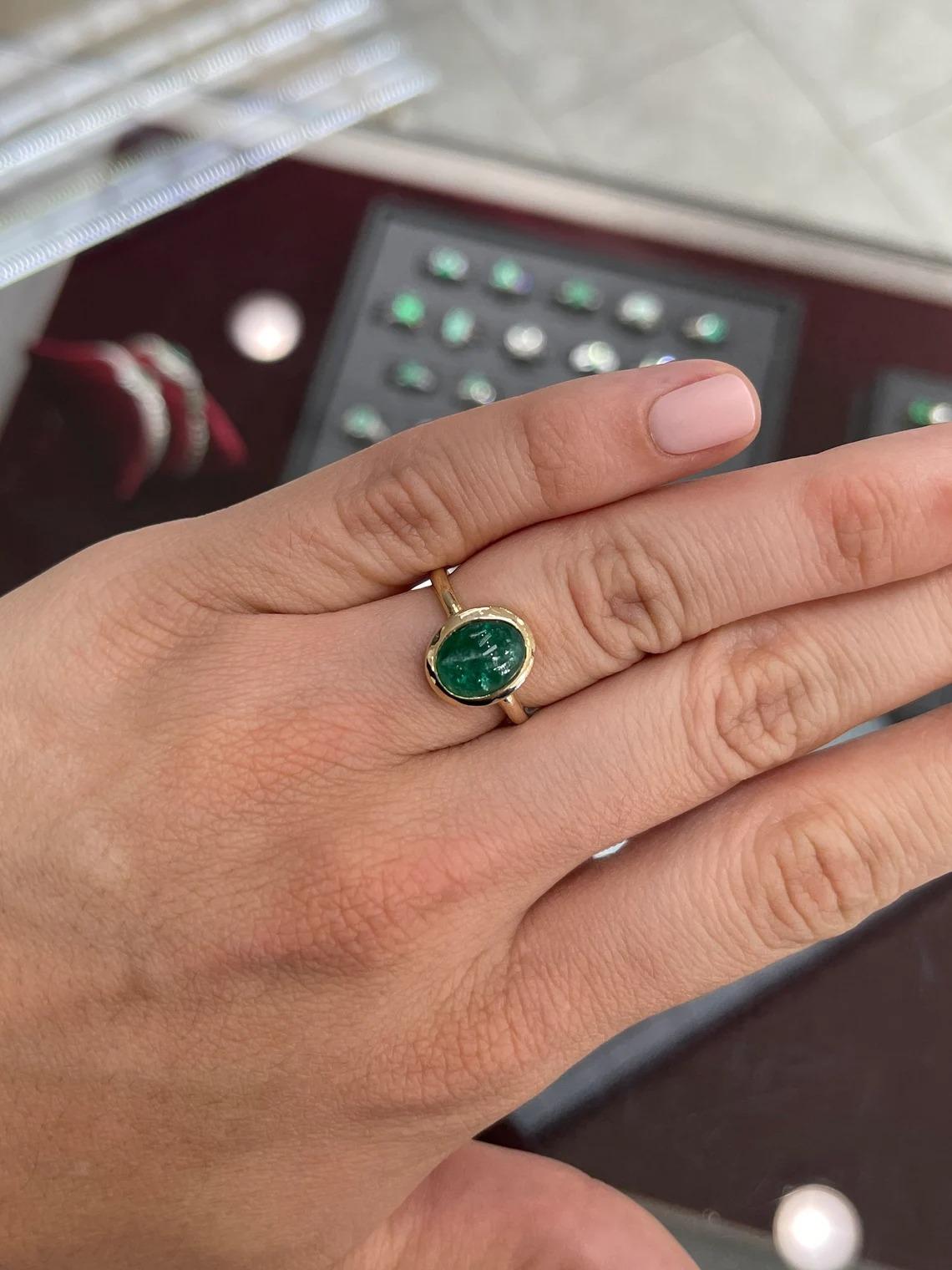 emerald cabochon stone