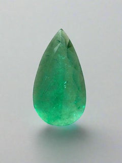 Esmeralda verde colombiana de 3,83 quilates 18x10 - Lágrima talla pera Birthstone de mayo