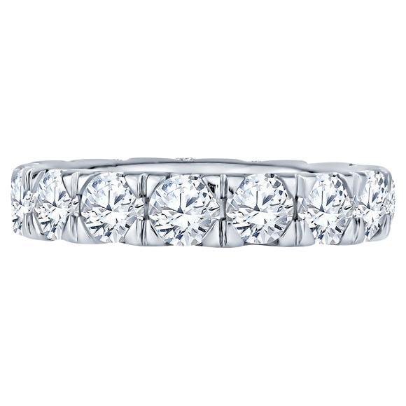 3.83 Carat Total Weight Natural Round Diamond Eternity Band