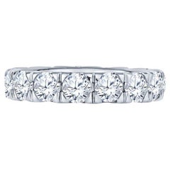 Anillo de diamantes redondos naturales de 3,83 quilates de peso total