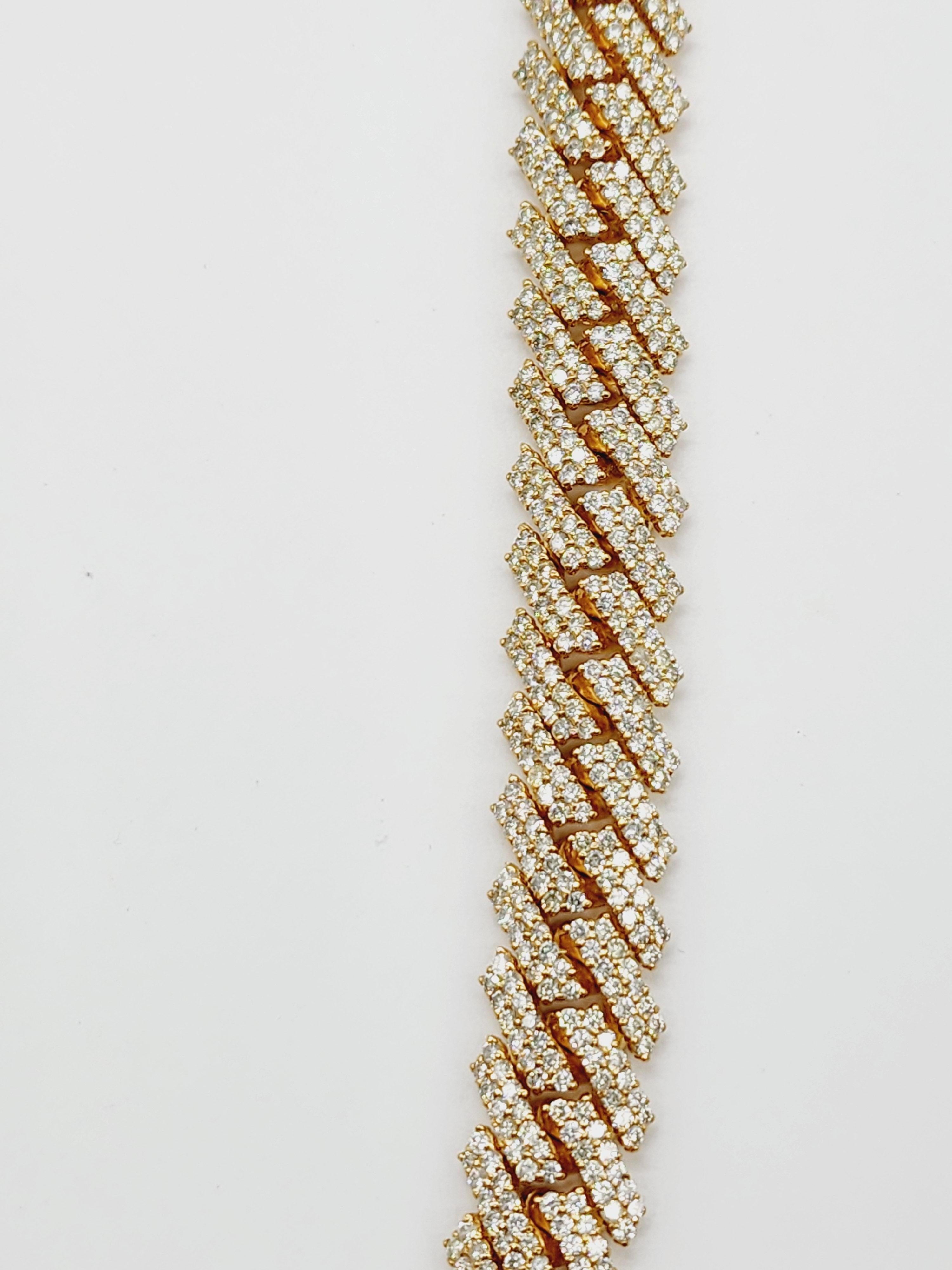 38,35 Karat Diamanten schwere kubanische Gliederhalskette 14 Karat Gelbgold 19'' im Zustand „Neu“ in Great Neck Plaza, NY