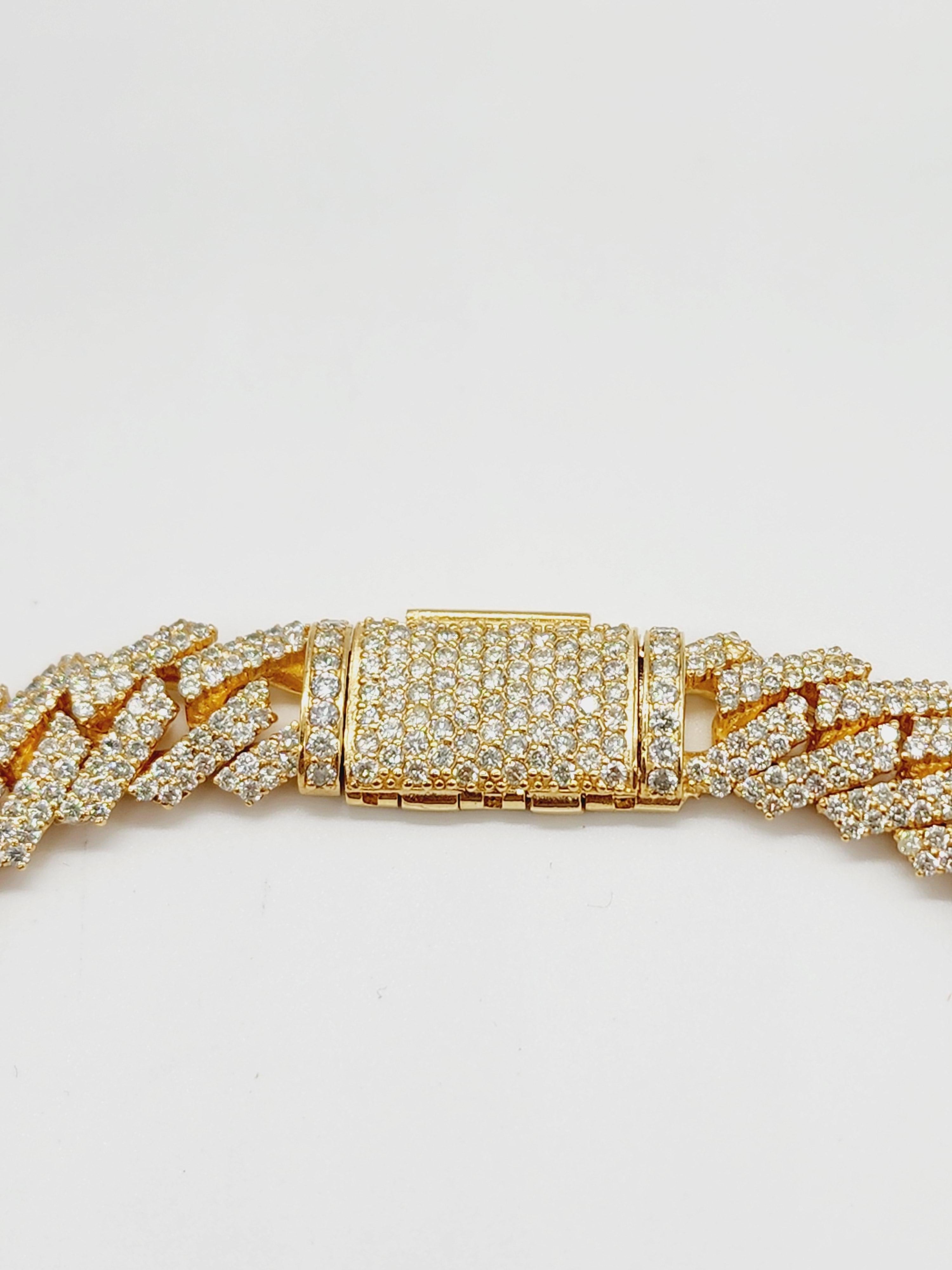 38,35 Karat Diamanten schwere kubanische Gliederhalskette 14 Karat Gelbgold 19'' 1