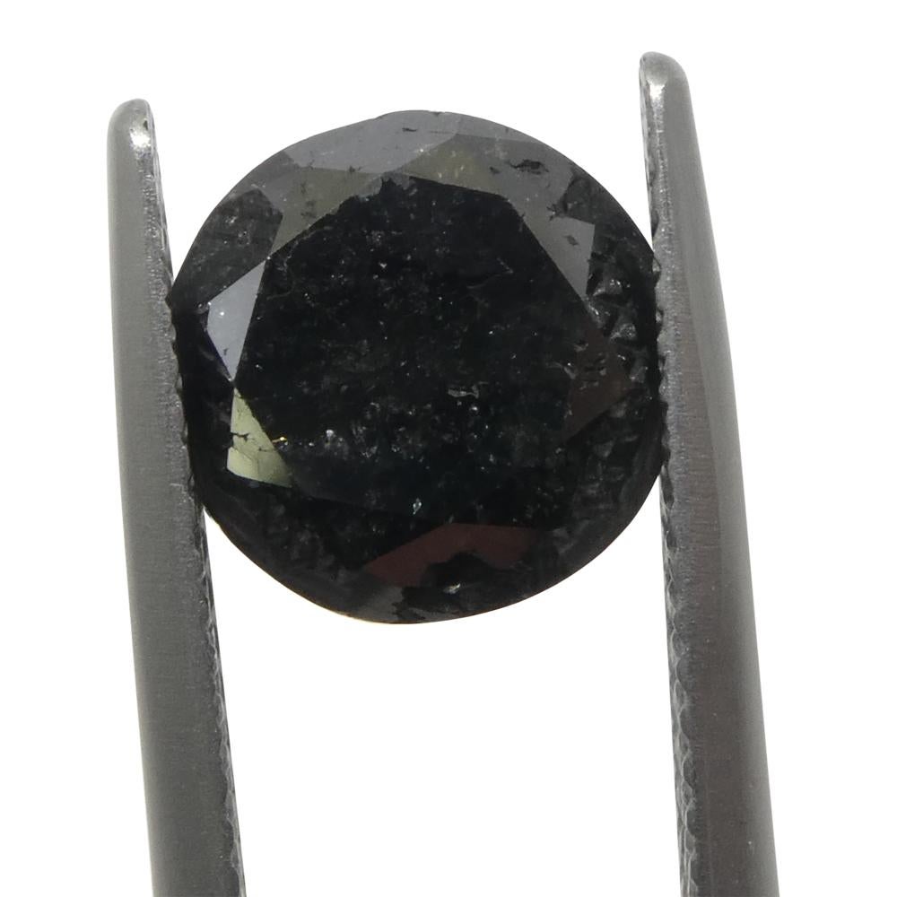 3.83ct Round Brilliant Cut Black Diamond  For Sale 5