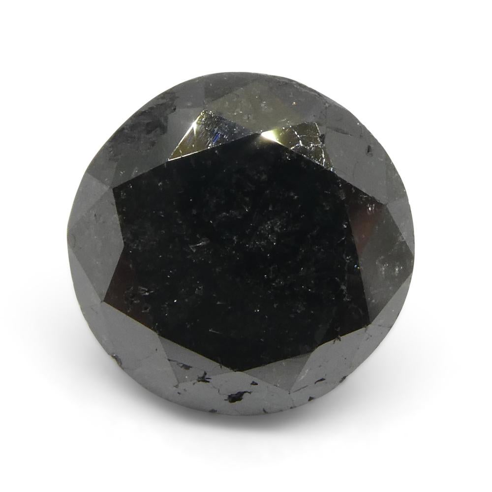 3.83ct Round Brilliant Cut Black Diamond  In New Condition For Sale In Toronto, Ontario