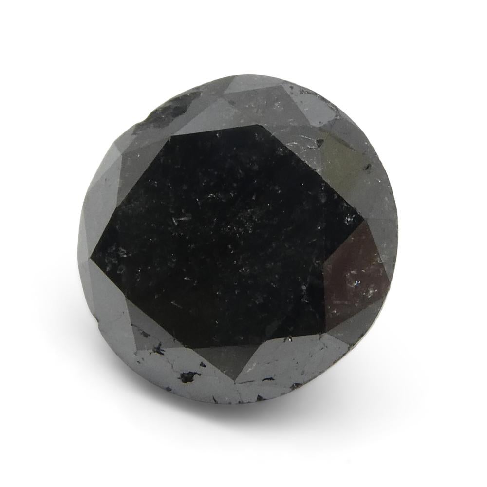 3.83ct Round Brilliant Cut Black Diamond  For Sale 1