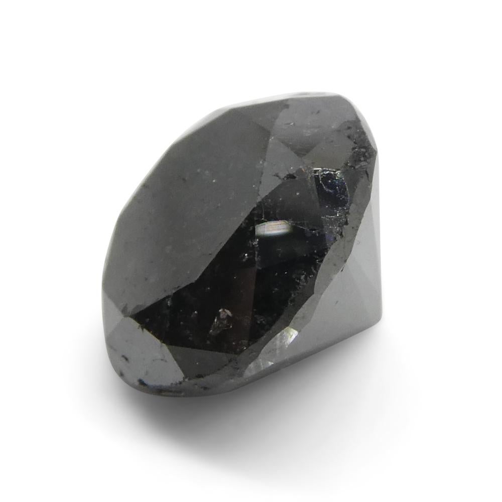 3.83ct Round Brilliant Cut Black Diamond  For Sale 2