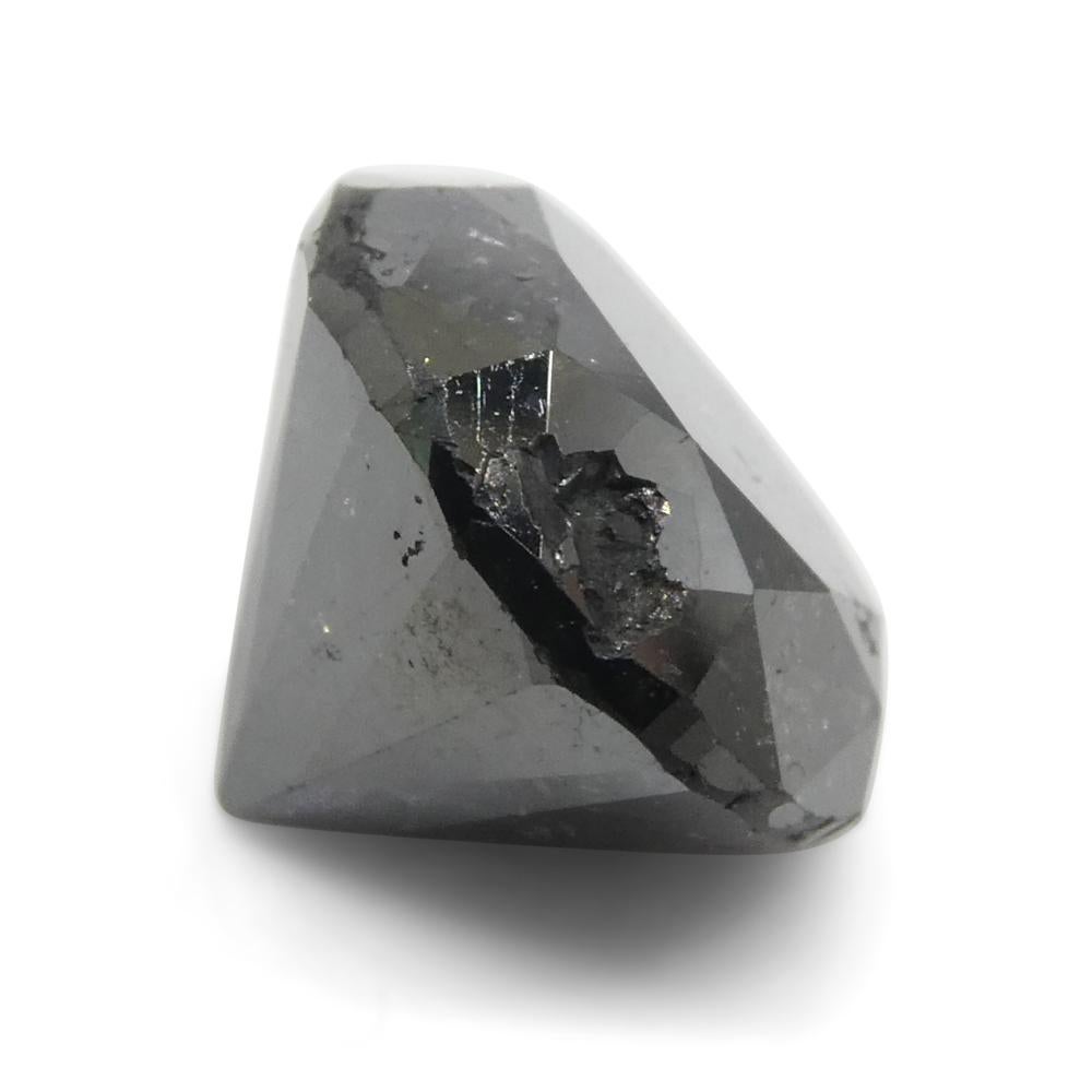 3.83ct Round Brilliant Cut Black Diamond  For Sale 3