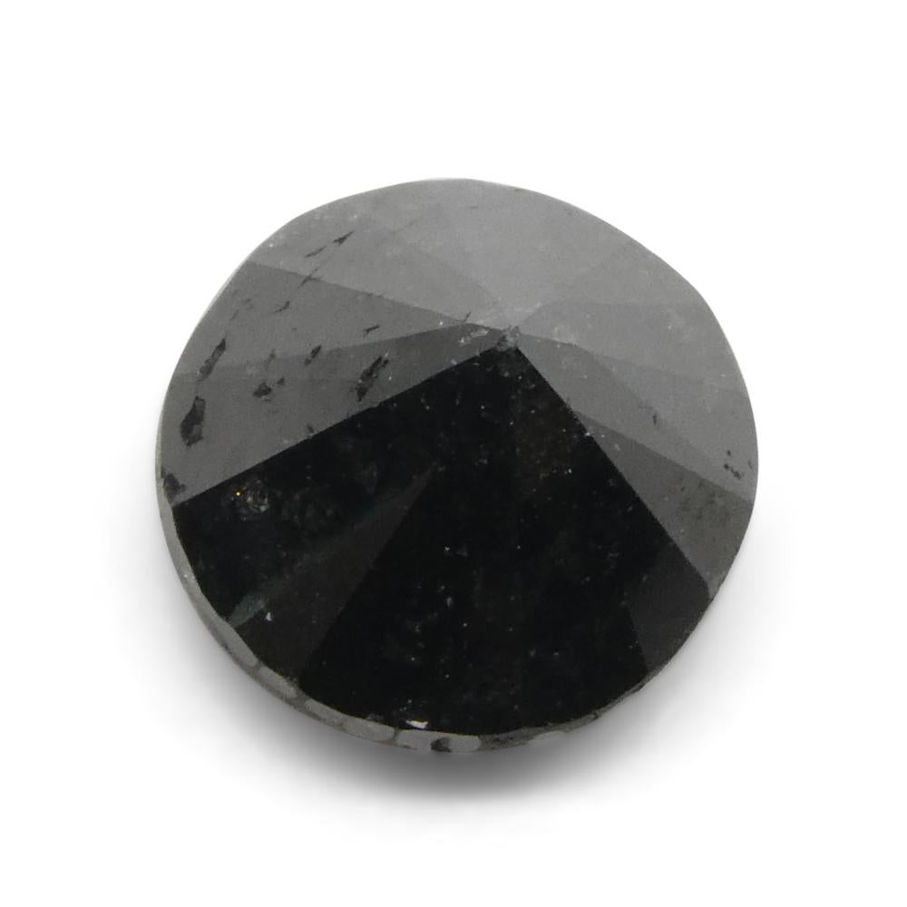 3.83ct Round Brilliant Cut Black Diamond  For Sale 4
