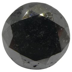 Diamant noir à taille ronde et brillante de 3.83ct 