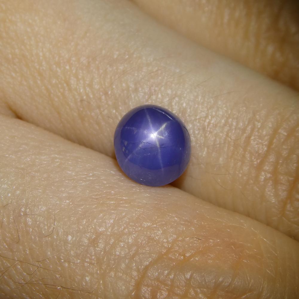 3.83ct Round Cabochon Blue Star Sapphire from Burma (Myanmar), Unheated For Sale 3