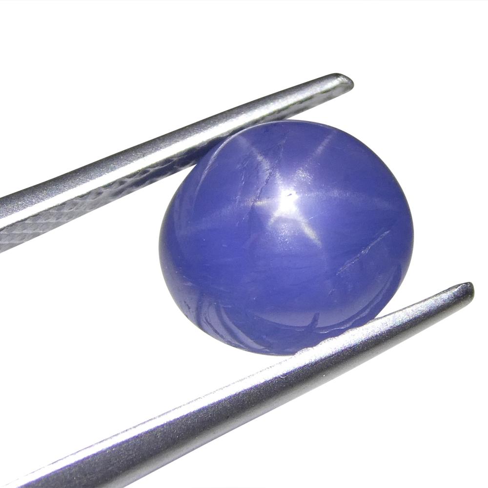 Round Cut 3.83ct Round Cabochon Blue Star Sapphire from Burma (Myanmar), Unheated For Sale