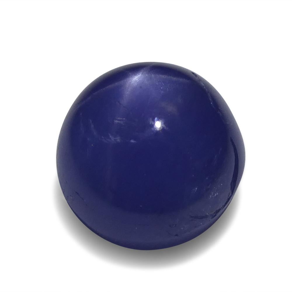 Women's or Men's 3.83ct Round Cabochon Blue Star Sapphire from Burma (Myanmar), Unheated For Sale
